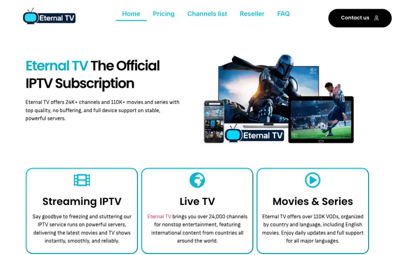 Eternal TV homepage at eternaltv.org