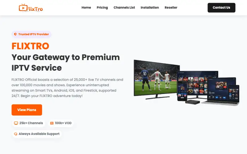 Flixtro Store homepage at www.flixtrostore.com