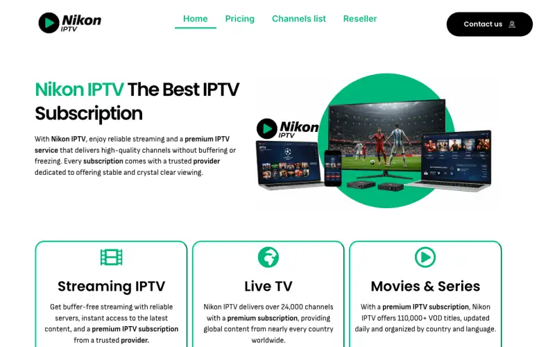 Nikon IPTV homepage at www.nikoniptvi.com