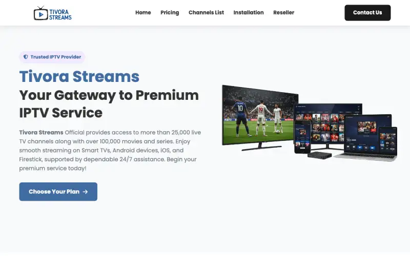 Tivora Streams homepage at www.tivorastreams.com
