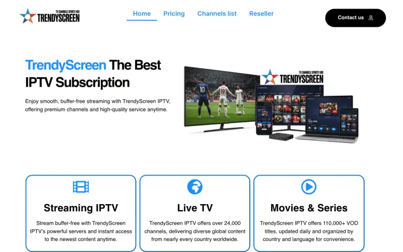 Trendy Screen homepage at www.trendy-screen.store