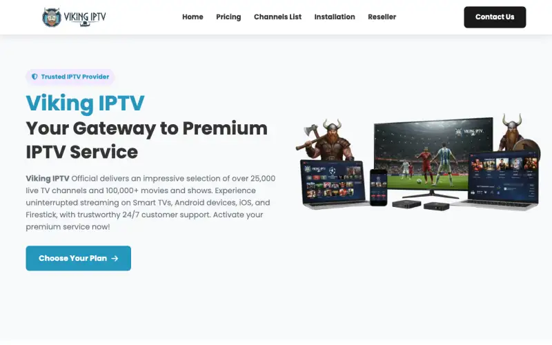 Viking IPTV Official homepage at ww1.vikingiptvofficial.com