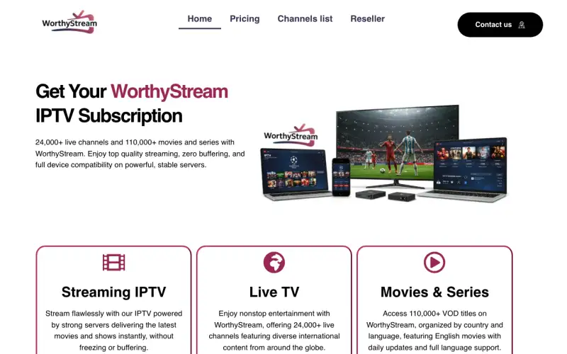 Worthy Stream homepage at www.worthystreamofficial.com